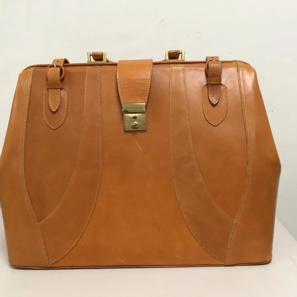 Tweeds belting leather briefcase doctors lawyer bag new Vintage